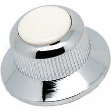 Load image into Gallery viewer, NEW (1) Q-Parts UFO Guitar Knob KCU-0734 w/ Acrylic White on Top - CHROME