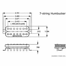 Carregar imagem no visualizador da galeria, NEW Seymour Duncan Sentient Neck 7 String Passive Mount Guitar Pickup - BLACK