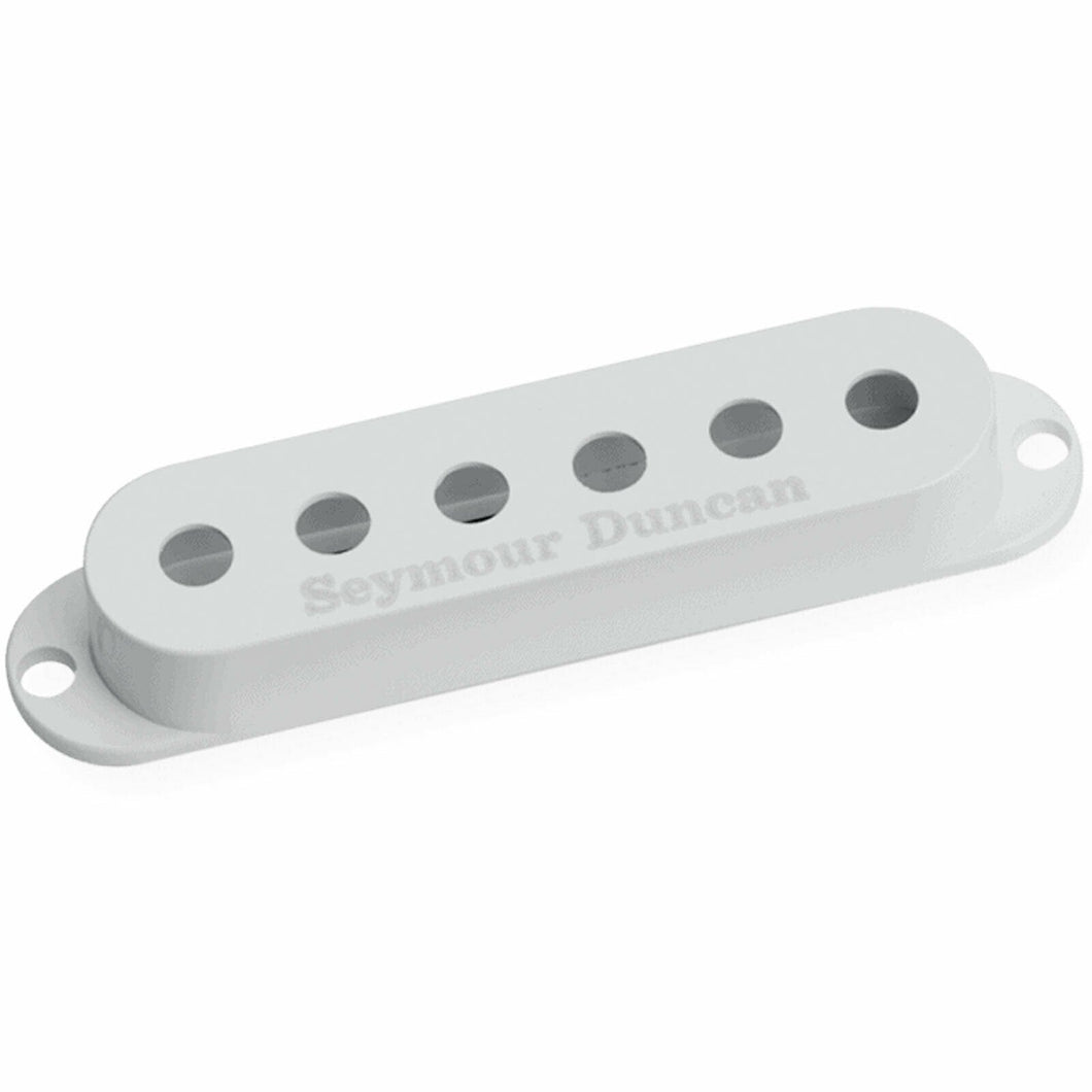 NEW (1) Seymour Duncan Single Coil Strat Style Pickup Cover With Logo - WHITE