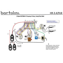 Load image into Gallery viewer, NEW Bartolini HR-3.4/918 Active Pre-Wired Harness NTMB+F Preamp 5 Pots, 1 Toggle
