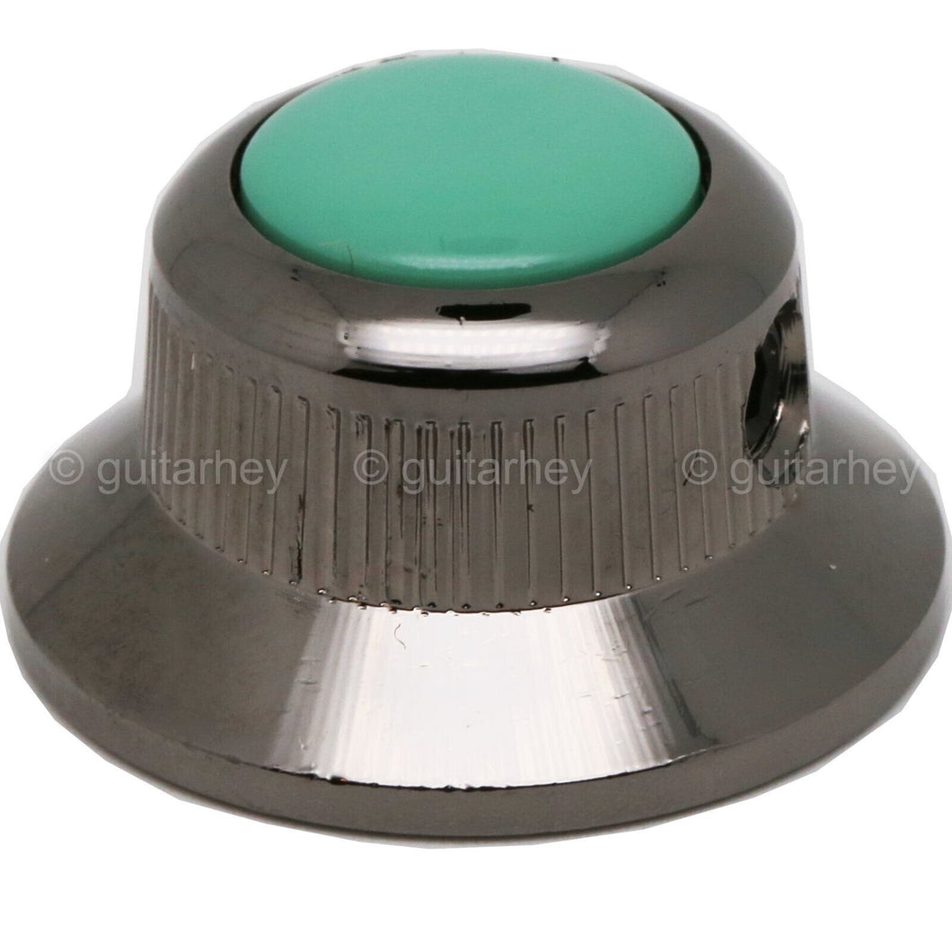 NEW (1) Q-Parts UFO Guitar Knob KBU-0742 Acrylic Teal on Top - COSMO BLACK