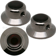 Load image into Gallery viewer, NEW (3) Q-Parts UFO Guitar Knobs KBU-0754 Acrylic Red Pearl on Top - COSMO BLACK