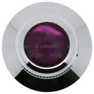 NEW (1) Q-Parts UFO Guitar Knob KCU-0767 Acrylic Purple Pearl on Top - CHROME