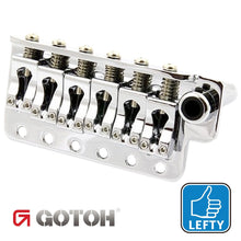 Load image into Gallery viewer, NEW Gotoh 510T-BS2 Non-locking Tremolo Bridge Brass Saddles LEFTY HAND - CHROME