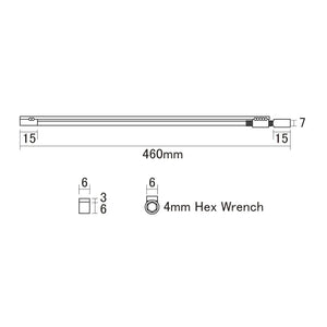 NEW Hosco Two-way Steel Truss Rod - Wrench: 4mm, Length : 460mm Weight : 126g