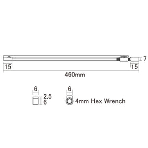 NEW Hosco Two-way Titanium Truss Rod - Wrench: 4mm, Length : 460mm Weight : 72g