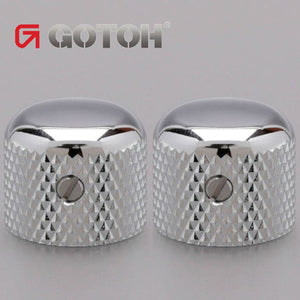 NEW (2) Gotoh VK3 Short Dome Knobs for 6mm Pots (Import Guitar/Bass) - CHROME