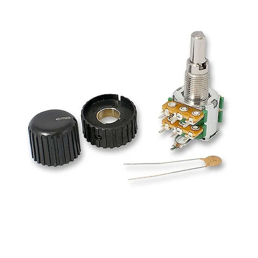 NEW EMG A25KX2 Stacked Volume/Tone Control HARDWIRED Solid Shaft Pot W/ Knobs