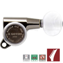 Load image into Gallery viewer, NEW Gotoh SG381-05P1 MGT 7 in Line Locking Tuners Set NON-Staggered, COSMO BLACK