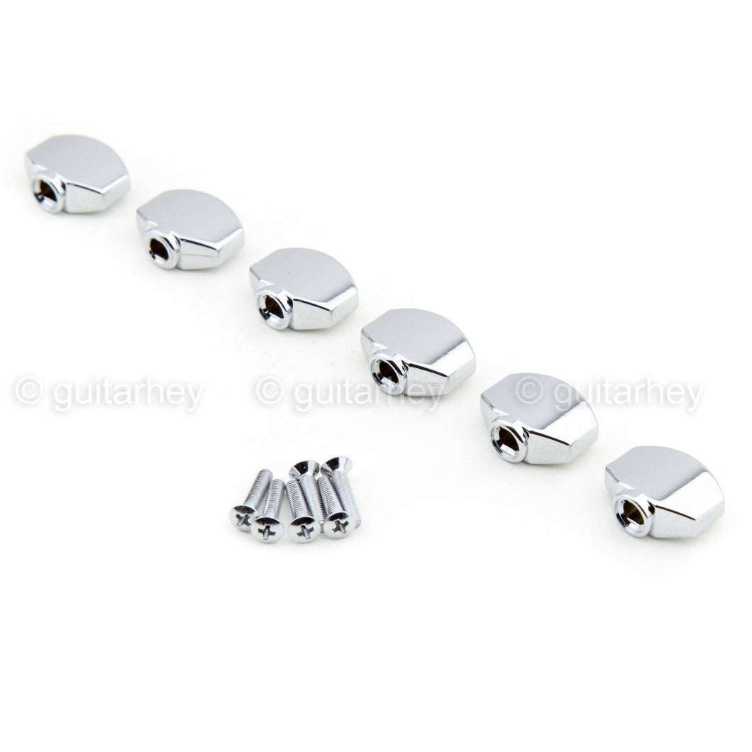 NEW (6) Buttons for Gotoh Tuners Mini Sealed Schaller Style - CHROME #07
