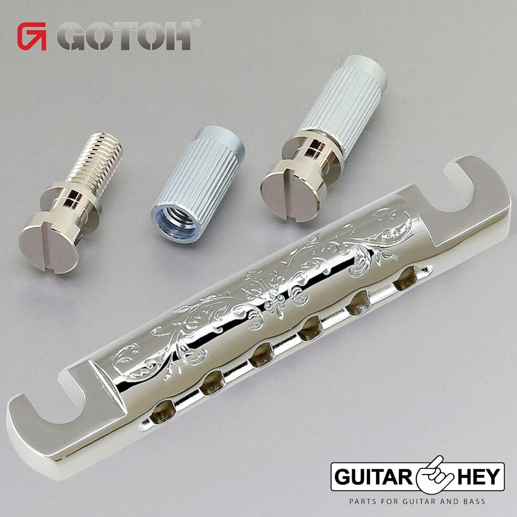 NEW GOTOH GE101A-LX01 Aluminum Stop Tailpiece Luxury Mode Import Guitars, NICKEL
