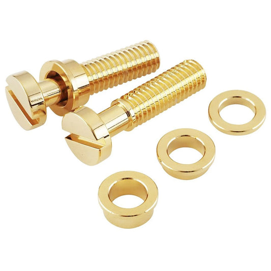 NEW (2) Tailpiece Lock System Metric FIXER for Guitar Stop Studs Import - GOLD