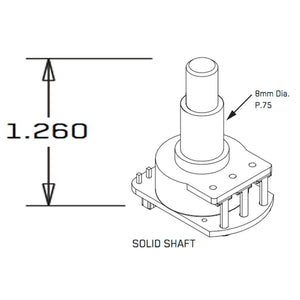 NEW (1) EMG 25k Volume Control SOLID Short Shaft POT for SOLDERLESS Pickups