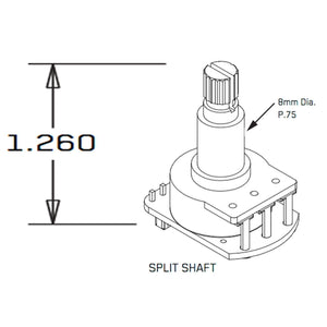 NEW (1) EMG 25k Volume Control SPLIT Short Shaft POT for SOLDERLESS Pickups