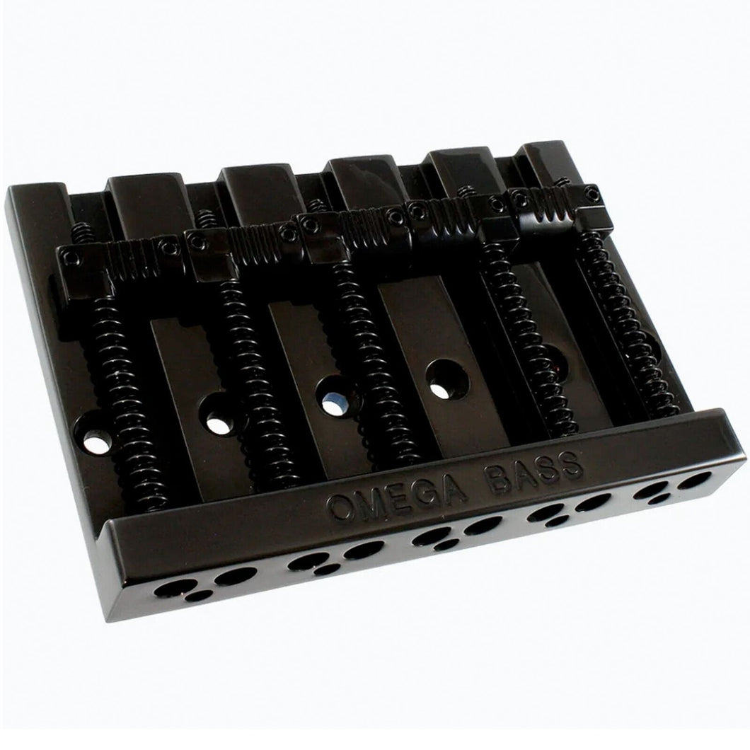 NEW Omega Grooved Badass V Style 5-string Bass Guitar Bridge - BLACK