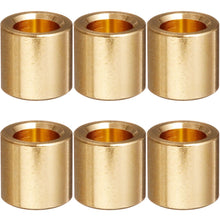 Load image into Gallery viewer, NEW (6) String Bushings Flush Fit Smooth Guitar Body Ferrules 3/8&quot; Tele - GOLD