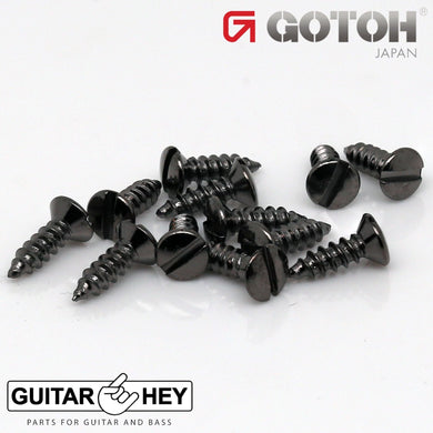 (12) Gotoh Premium Screws for Classical Acoustic Guitar Slot Head - COSMO BLACK