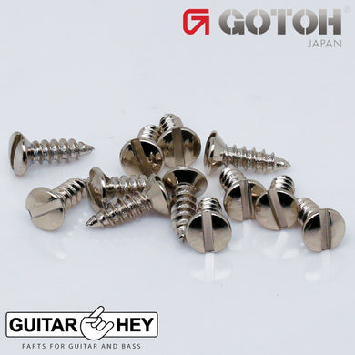 (12) Gotoh Premium Screws for Classical Acoustic Guitar Slot Head - NICKEL