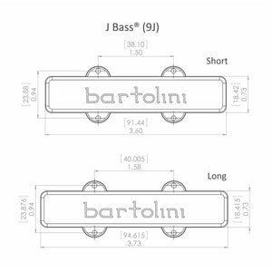 NEW Bartolini 9CBJD L3/S3 Dual Inline Coil 4-String J-Bass JAZZ Set - BLACK
