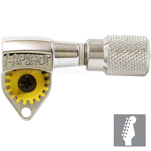 NEW Hipshot Classic 6 in Line STAGGERED Open-Gear w/ KNURLED Buttons - NICKEL
