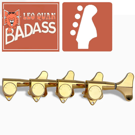 NEW Leo Quan® Badass 4-in-line Set SGT™ Bass Keys - Sealed 20:1 Ratio - GOLD