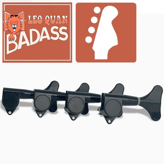 NEW Leo Quan® Badass 4-in-line Set SGT™ Bass Keys - Sealed 20:1 Ratio - BLACK