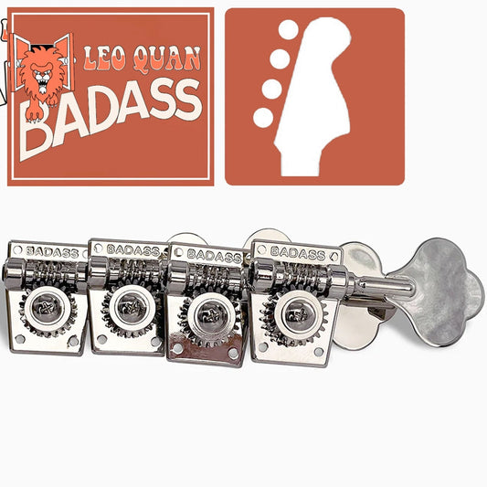 NEW Leo Quan® Badass 4-in-line set OGT™ Bass Keys Open Gear Small Post - NICKEL