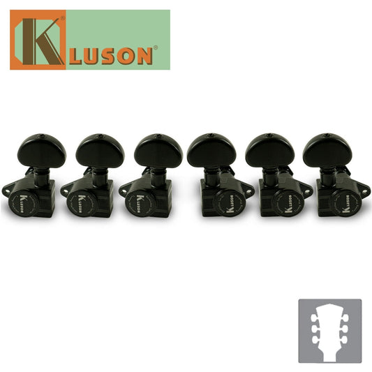 NEW Kluson 3 Per Side Revolution Series E-Mount Tuning Machines - BLACK