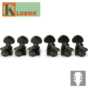 NEW Kluson 3 Per Side Revolution Series E-Mount LOCKING Tuning Machines - BLACK