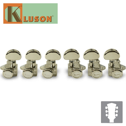 NEW Kluson 3 Per Side Revolution Series E-Mount LOCKING Tuning Machines - NICKEL
