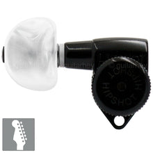 Carregar imagem no visualizador da galeria, NEW Hipshot 6 inline STAGGERED Locking Set LEFT-HANDED PEARLOID Buttons - BLACK