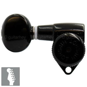 NEW Hipshot 6 inline Non-Staggered Locking LEFT-HANDED w/ OVAL Buttons - BLACK
