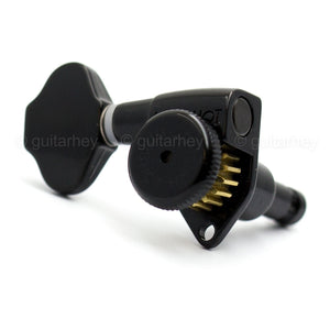 NEW Hipshot 6 inline LEFT-HANDED STAGGERED Locking Set VICTORIAN Buttons - BLACK