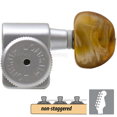 NEW Hipshot Non-Stag Tuners Fender® Directrofit™ LOCKING Amber Buttons - SATIN