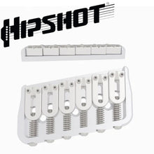 Load image into Gallery viewer, USA Hipshot 6 String Multi-Scale Fixed Guitar Bridge 11° Angle .125&quot; Flr CHROME