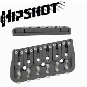 USA Hipshot 6 String Multi-Scale Fixed Guitar Bridge 11° Angle .175" Floor BLACK