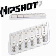 Load image into Gallery viewer, USA Hipshot 6 String Multi-Scale Fixed Guitar Bridge 18° Angle .125&quot; Flr CHROME