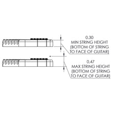 Carregar imagem no visualizador da galeria, USA Hipshot 6 String Multi-Scale Fixed Guitar Bridge 18° Angle .125&quot; Flr NICKEL