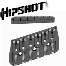 Carregar imagem no visualizador da galeria, USA Hipshot 6 String Multi-Scale Fixed Guitar Bridge 18° Angle .175&quot; Floor BLACK