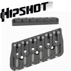 USA Hipshot 6 String Multi-Scale Fixed Guitar Bridge 18° Angle .175" Floor BLACK