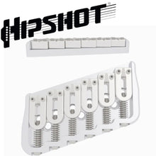 Carregar imagem no visualizador da galeria, USA Hipshot 6 String Multi-Scale Fixed Guitar Bridge 18° Angle .175&quot; Flr NICKEL