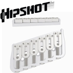 USA Hipshot 6 String Multi-Scale Fixed Guitar Bridge 18° Angle .175" Flr CHROME