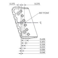 Carregar imagem no visualizador da galeria, USA Hipshot 6 String Multi-Scale Fixed Guitar Bridge 18° Angle .175&quot; Floor SATIN