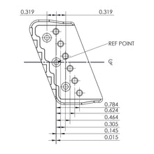 Carregar imagem no visualizador da galeria, USA Hipshot 6 String Multi-Scale Fixed Guitar Bridge 21° Angle .125&quot; Floor SATIN