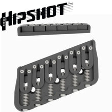Load image into Gallery viewer, USA Hipshot 6 String Multi-Scale Fixed Guitar Bridge 21° Angle .125&quot; Floor BLACK