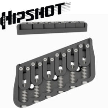 Carregar imagem no visualizador da galeria, USA Hipshot 6 String Multi-Scale Fixed Guitar Bridge 21° Angle .175&quot; Floor BLACK