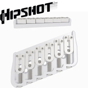 USA Hipshot 6 String Multi-Scale Fixed Guitar Bridge 21° Angle .175" Flr CHROME