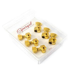 NEW Sperzel EZ-MOUNT LOCKING TUNERS L3+R3 Trim-Lock Keys 3x3 - GOLD PLATED