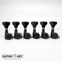 Load image into Gallery viewer, NEW Hipshot 6-in-Line LOCKING Tuners STAGGERED Closed-Gear Keys HS - BLACK