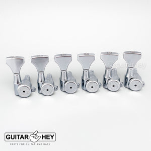 NEW Hipshot 6-in-Line LOCKING Tuners STAGGERED Closed-Gear Keys HS - CHROME
